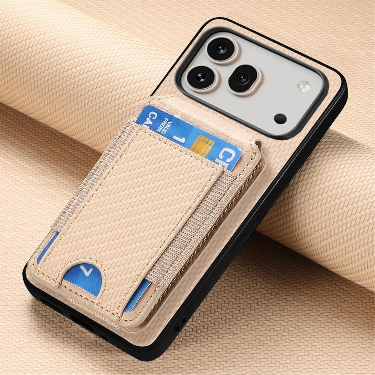 For Honor 600 Pro Global Carbon Fiber Vertical Flip Wallet Stand Phone Case
