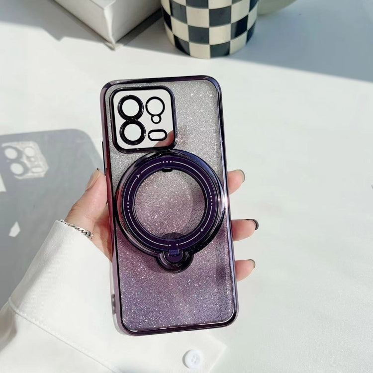 For Xiaomi 13 Rotation MagSafe Holder Gradient Glitter TPU Phone Case