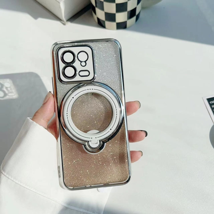 For Xiaomi 13 Pro Rotation MagSafe Holder Gradient Glitter TPU Phone Case