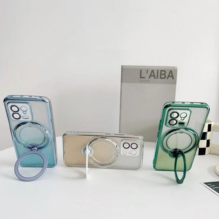 For Xiaomi 14 Rotation MagSafe Holder Gradient Glitter TPU Phone Case