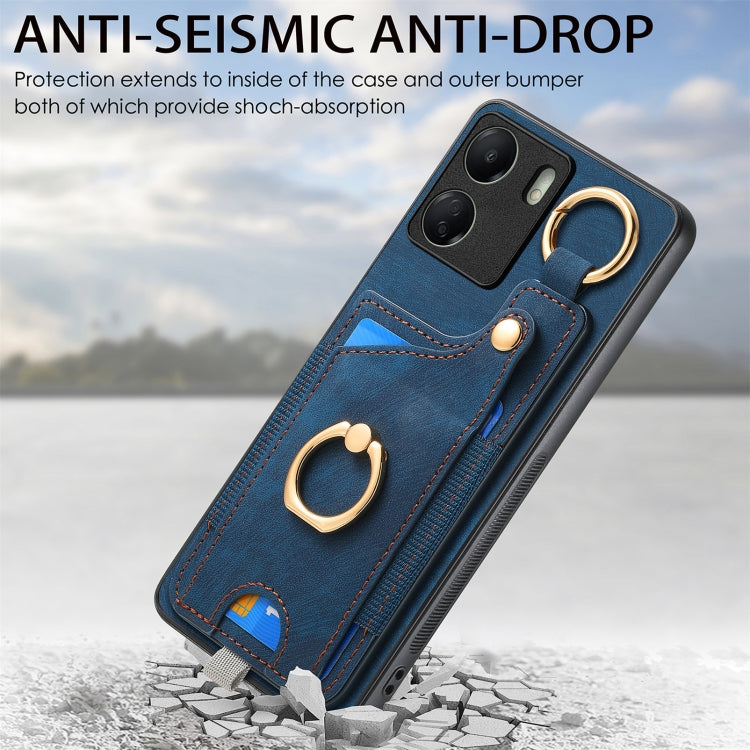 For Redmi Note 11S Retro Skin-feel Ring Card Bag Phone Case with Hang Loop