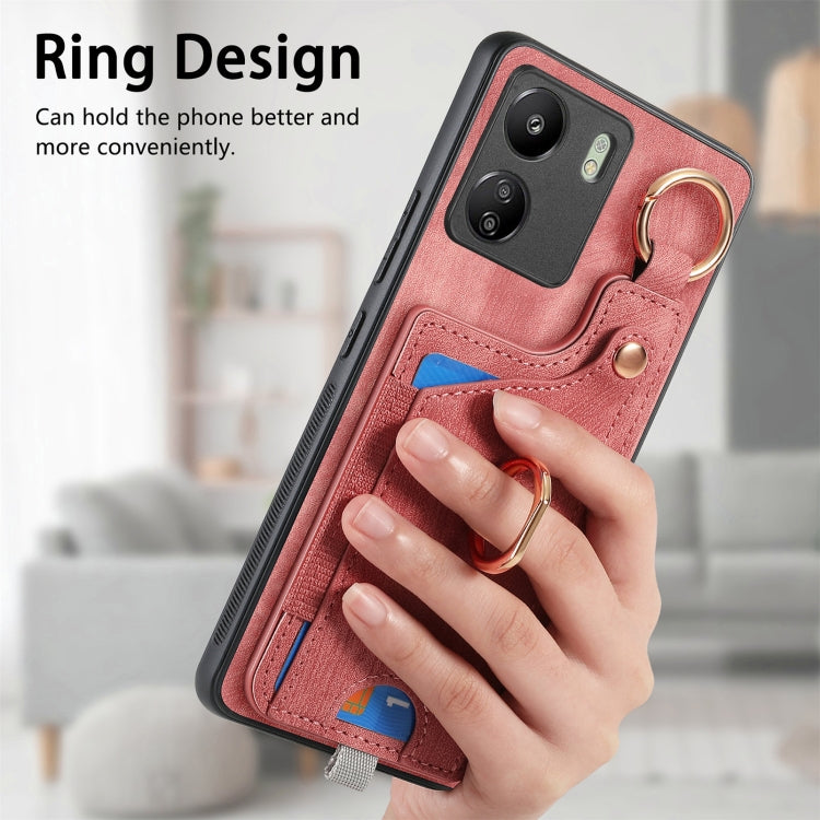 For Redmi Note 10 Pro 5G Retro Skin-feel Ring Card Bag Phone Case with Hang Loop