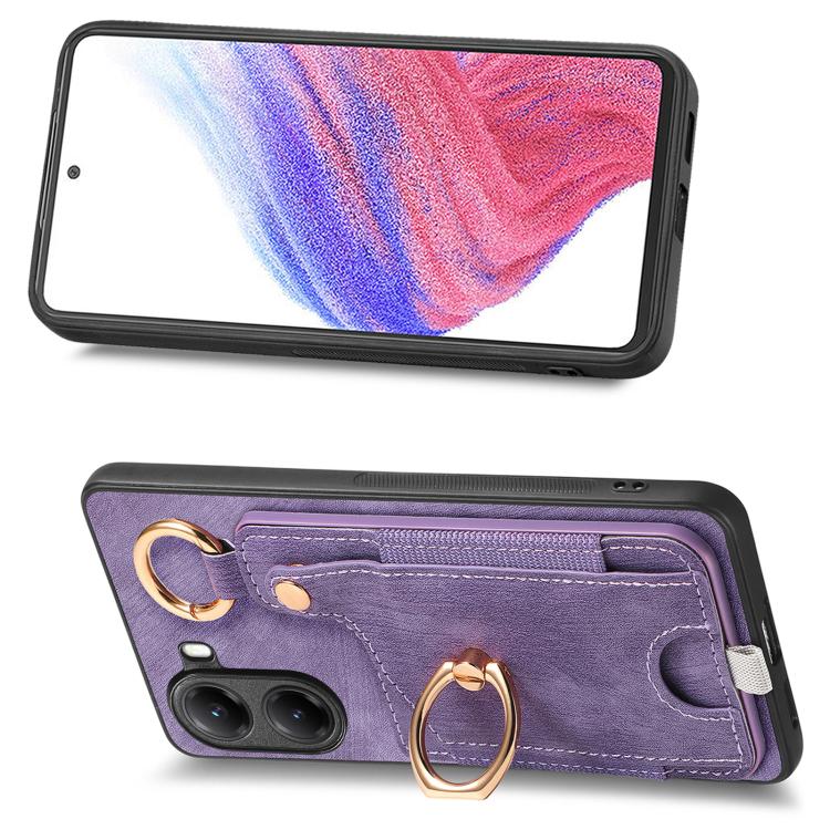 For Redmi Turbo 4 Retro Skin-feel Ring Card Bag Phone Case with Hang Loop