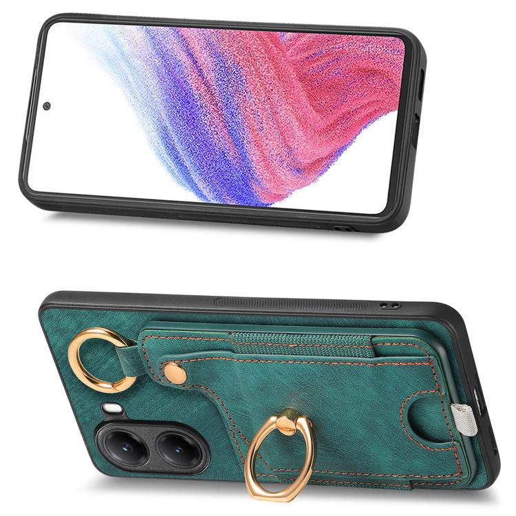 For Redmi Turbo 4 Retro Skin-feel Ring Card Bag Phone Case with Hang Loop