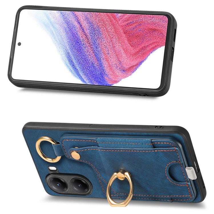 For Xiaomi Poco X7 Pro Retro Skin-feel Ring Card Bag Phone Case with Hang Loop