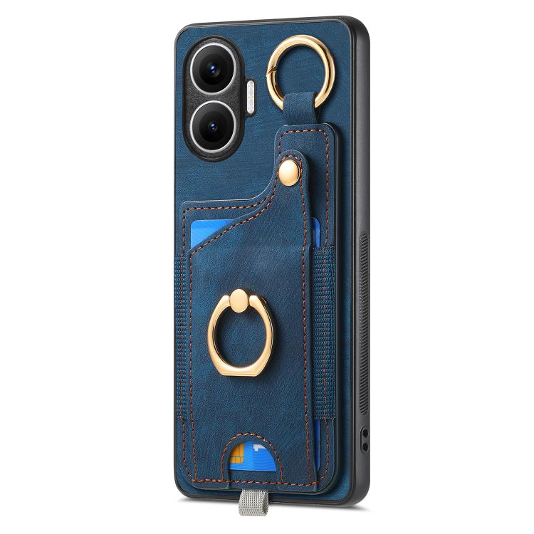 For Redmi Turbo 4 Pro Retro Skin-feel Ring Card Bag Phone Case with Hang Loop