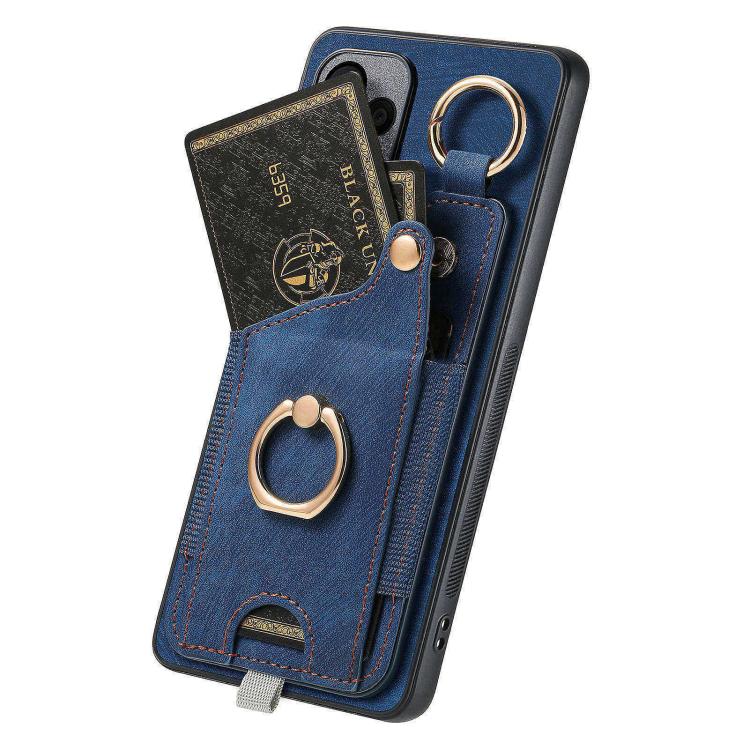 For Redmi 15C 5G / 4G Global 171mm Retro Skin-feel Ring Card Bag Phone Case with Hang Loop