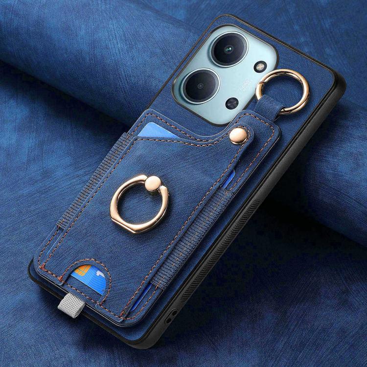 For Redmi 15C 5G / 4G Global 171mm Retro Skin-feel Ring Card Bag Phone Case with Hang Loop