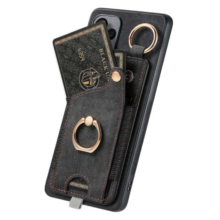 For Redmi 15C 5G / 4G Global 171mm Retro Skin-feel Ring Card Bag Phone Case with Hang Loop