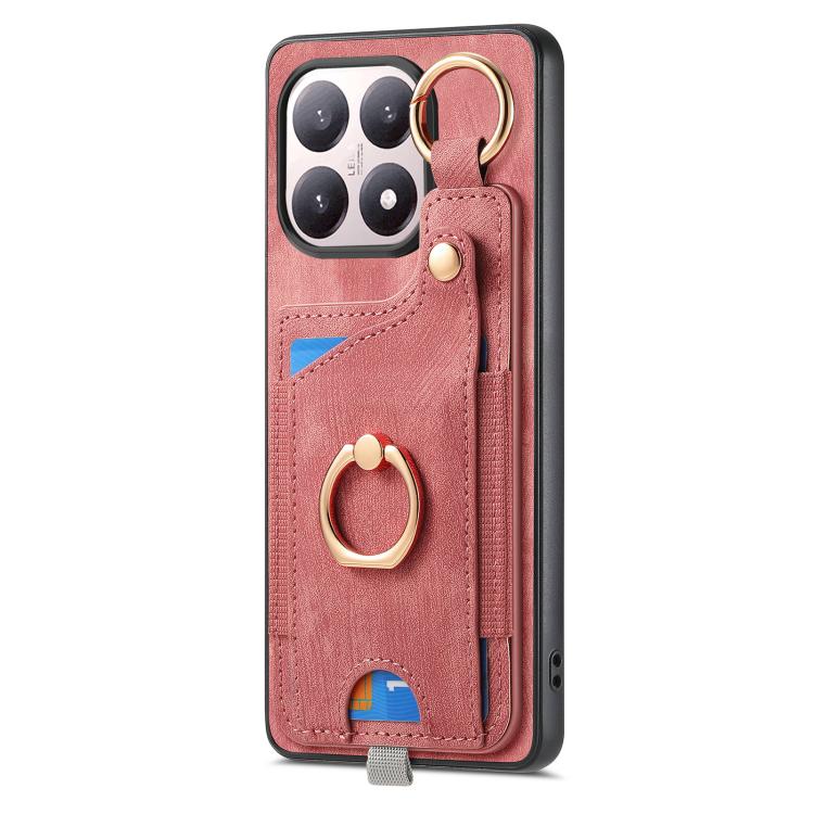For Xiaomi 15T Retro Skin-feel Ring Card Bag Phone Case with Hang Loop