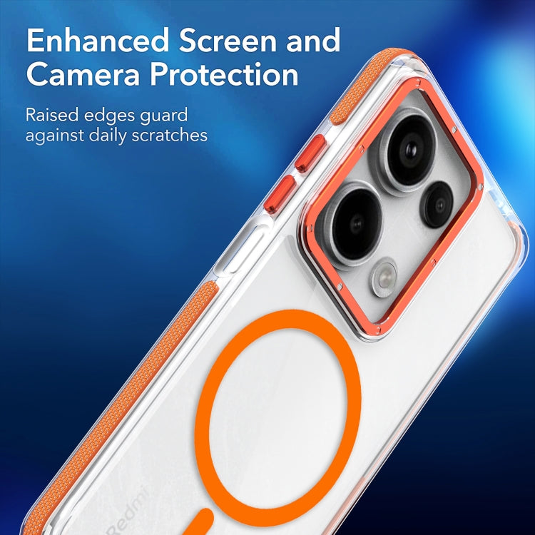 For Xiaomi Redmi Note 13 Pro 5G Magsafe Two-color TPU Transparent PC Shockproof Phone Case