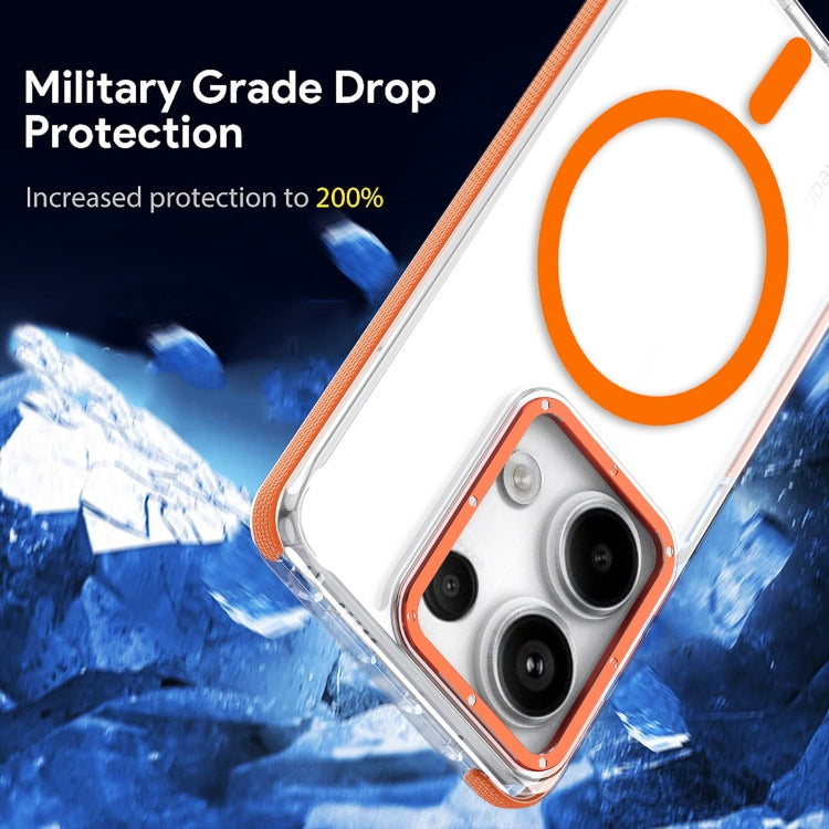 For Xiaomi Redmi Note 13 Pro 5G Magsafe Two-color TPU Transparent PC Shockproof Phone Case