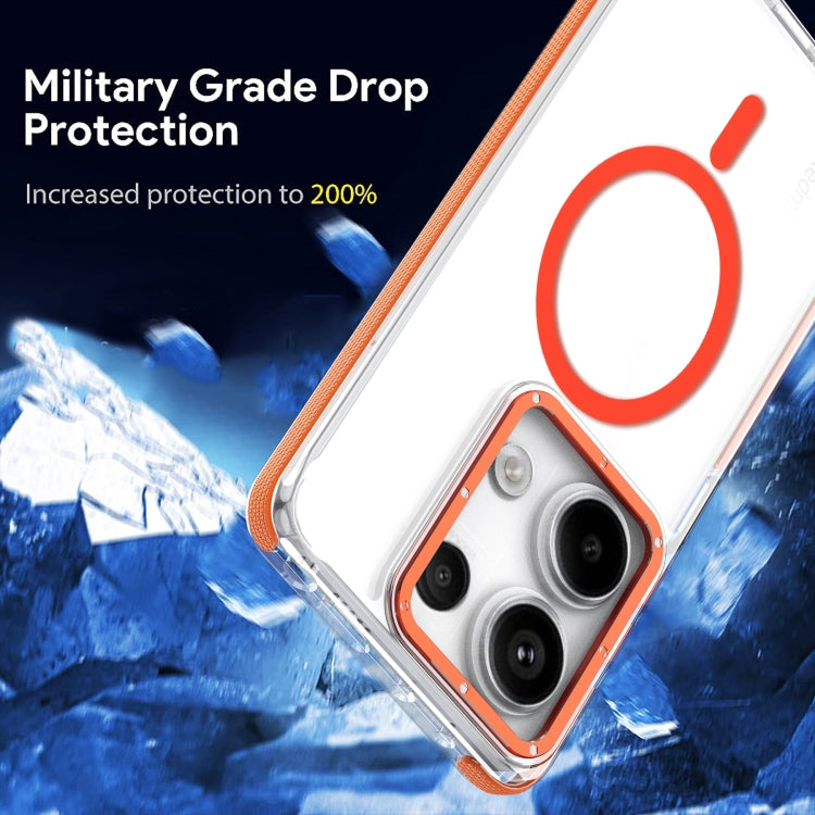 For Xiaomi Redmi Note 13 Pro 5G Magsafe Two-color TPU Transparent PC Shockproof Phone Case