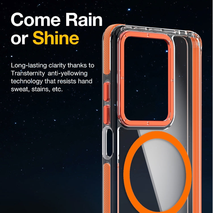 For Xiaomi Redmi Note 13 Pro 5G Magsafe Two-color TPU Transparent PC Shockproof Phone Case