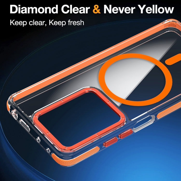 For Xiaomi Redmi Note 13 Pro 4G Magsafe Two-color TPU Transparent PC Shockproof Phone Case
