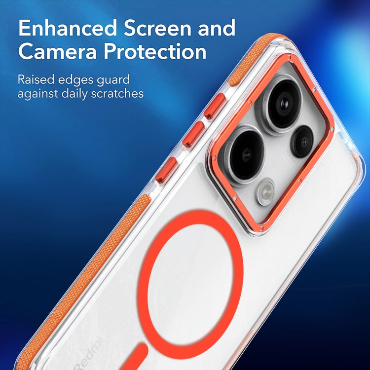 For Xiaomi Redmi Note 13 Pro 4G Magsafe Two-color TPU Transparent PC Shockproof Phone Case