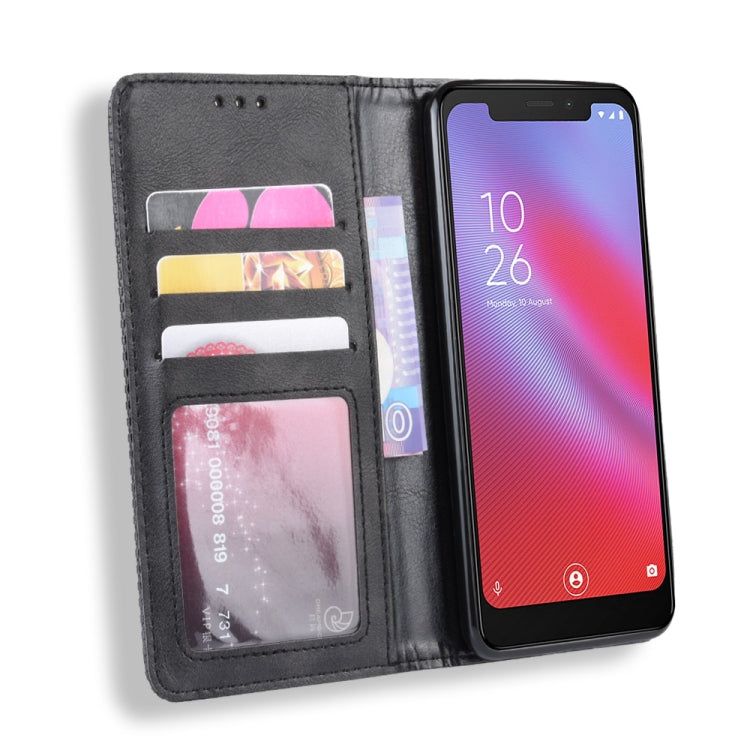 Magnetic Buckle Retro Crazy Horse Texture Horizontal Flip Leather Case for Vodafone Smart N10 (VFD630) , with Holder & Card Slots & Photo Frame