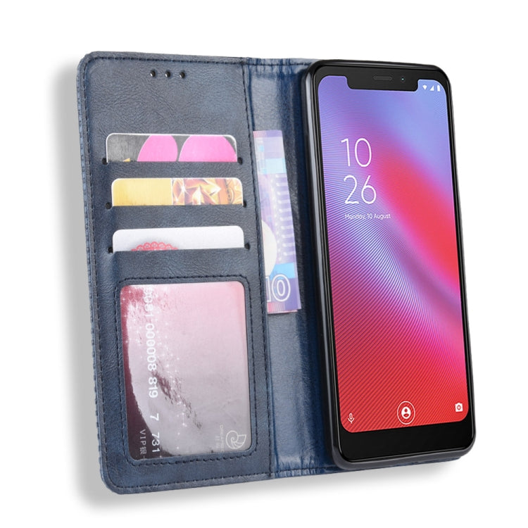 Magnetic Buckle Retro Crazy Horse Texture Horizontal Flip Leather Case for Vodafone Smart N10 (VFD630) , with Holder & Card Slots & Photo Frame