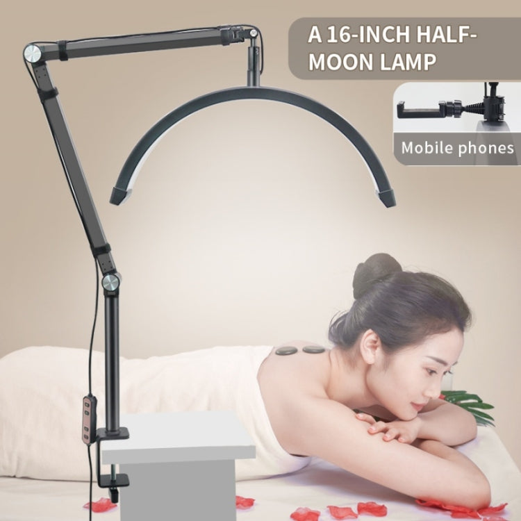 HD-M3X Pro 16 inch Adjustable Brightness Beauty Light Half Moon Light Eyelash Tech Lamp, Plug:UK Plug