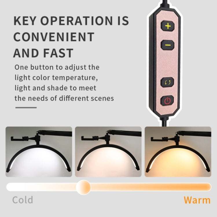 HD-M3X Pro 16 inch Adjustable Brightness Beauty Light Half Moon Light Eyelash Tech Lamp, Plug:EU Plug