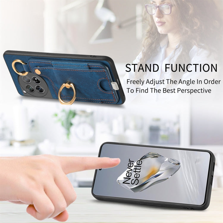 For OnePlus Nord CE3 Retro Skin-feel Ring Card Bag Phone Case with Hang Loop