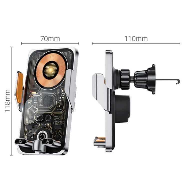 C1 Car Wireless 66W Fast Charger Phone Holder Infrared Sensor Punk Style
