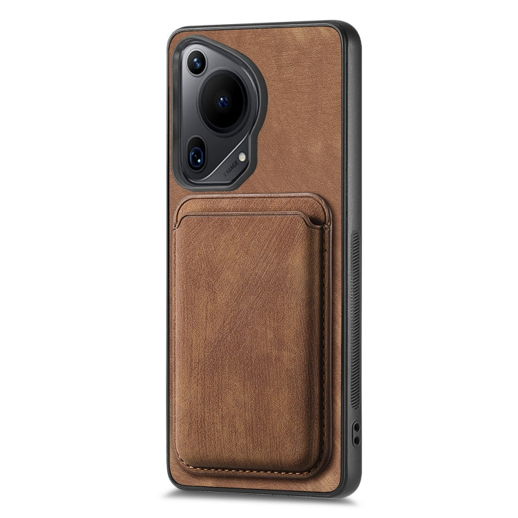 For Huawei Pura 70 Retro Leather Card Bag Magnetic Phone Case