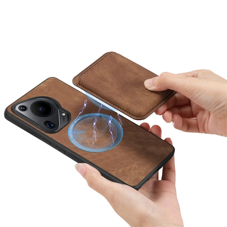 For Huawei Pura 70 Retro Leather Card Bag Magnetic Phone Case