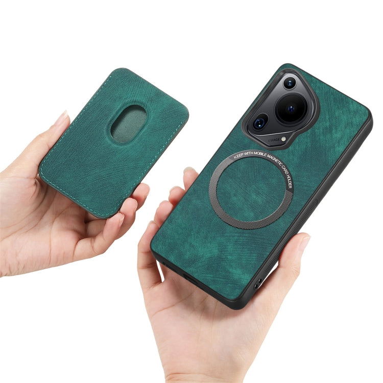For Huawei Pura 70 Retro Leather Card Bag Magnetic Phone Case