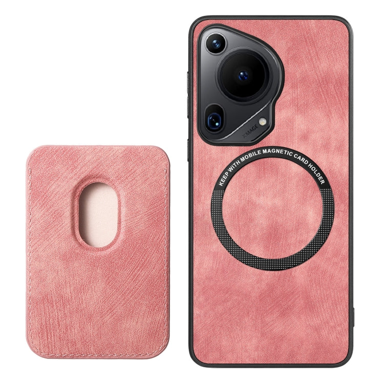 For Huawei Pura 70 Retro Leather Card Bag Magnetic Phone Case