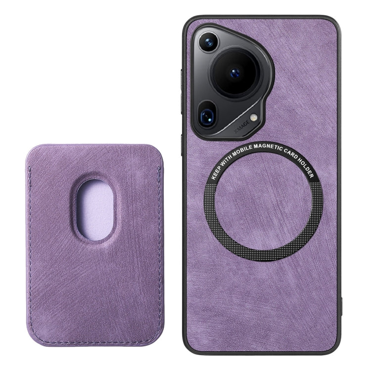 For Huawei Pura 70 Retro Leather Card Bag Magnetic Phone Case