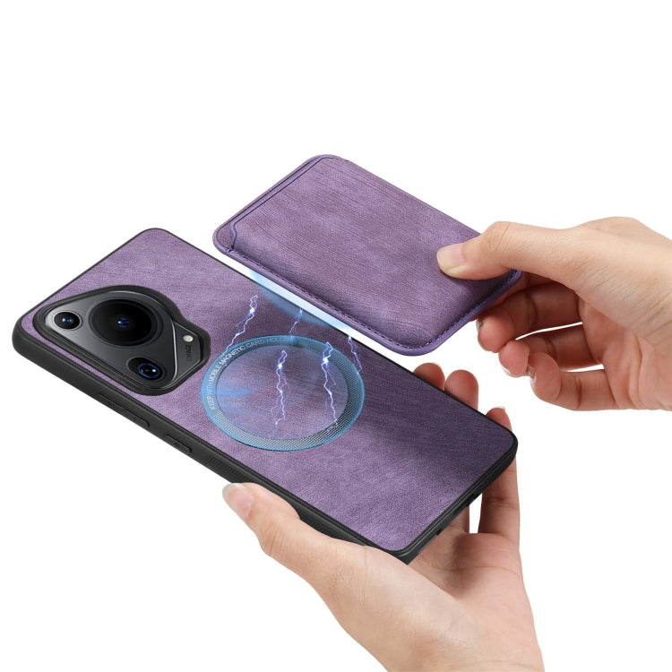 For Huawei Pura 70 Retro Leather Card Bag Magnetic Phone Case