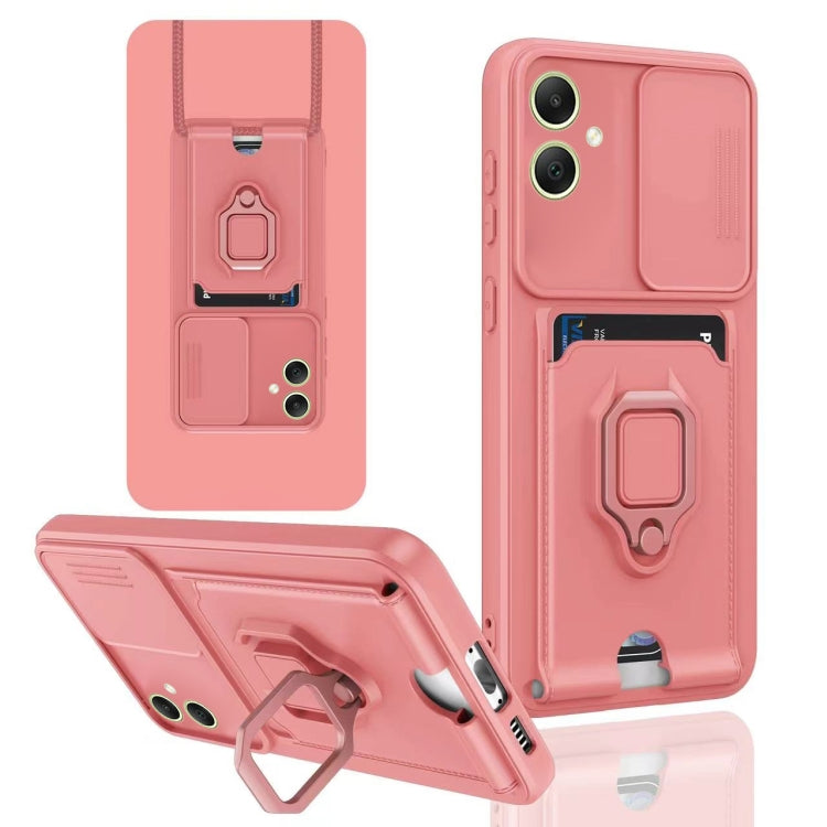 For Samsung Galaxy A05 Sliding Camshield Magnetic Card Holder Silicone Phone Case