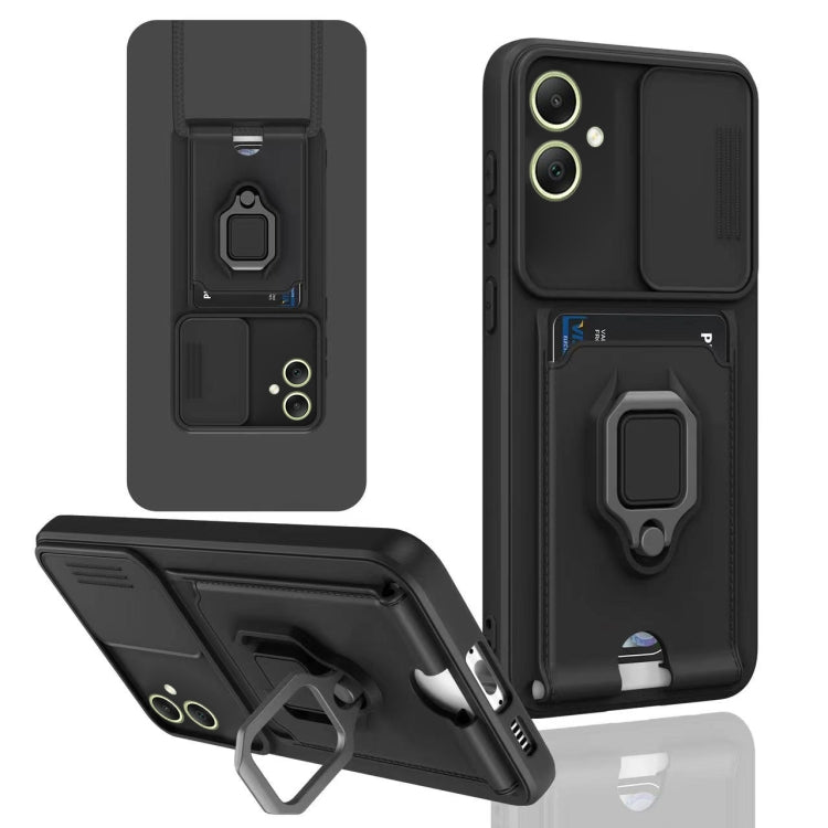 For Samsung Galaxy A05 Sliding Camshield Magnetic Card Holder Silicone Phone Case