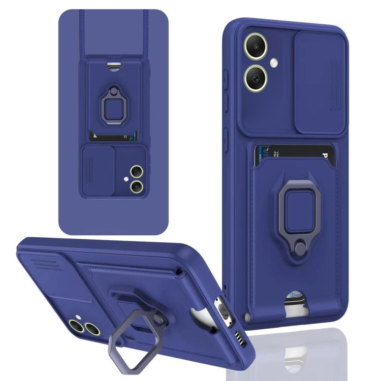 For Samsung Galaxy A05 Sliding Camshield Magnetic Card Holder Silicone Phone Case