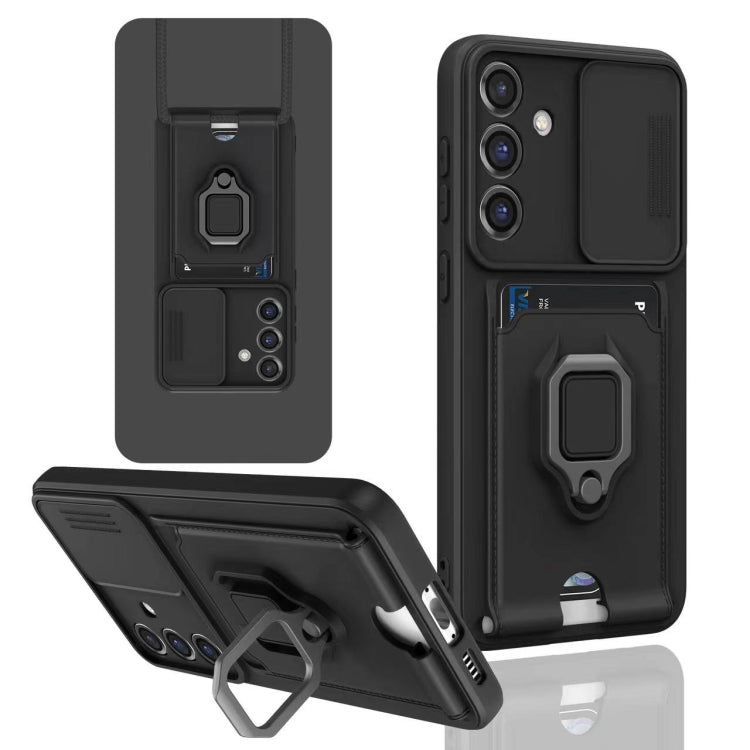 For Samsung Galaxy A05s Sliding Camshield Magnetic Card Holder Silicone Phone Case