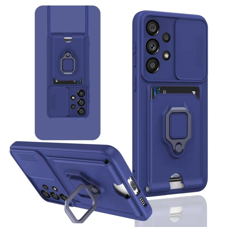 For Samsung Galaxy A53 5G Sliding Camshield Magnetic Card Holder Silicone Phone Case