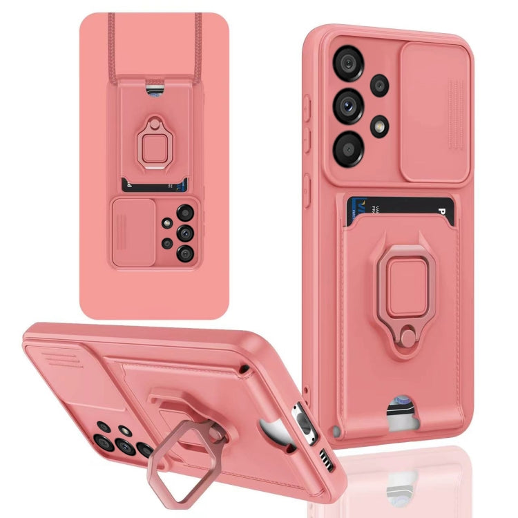 For Samsung Galaxy A13 4G Sliding Camshield Magnetic Card Holder Silicone Phone Case