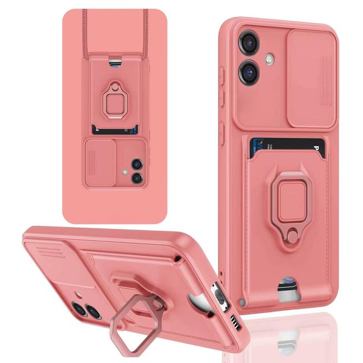 For Samsung Galaxy A06 Sliding Camshield Magnetic Card Holder Silicone Phone Case