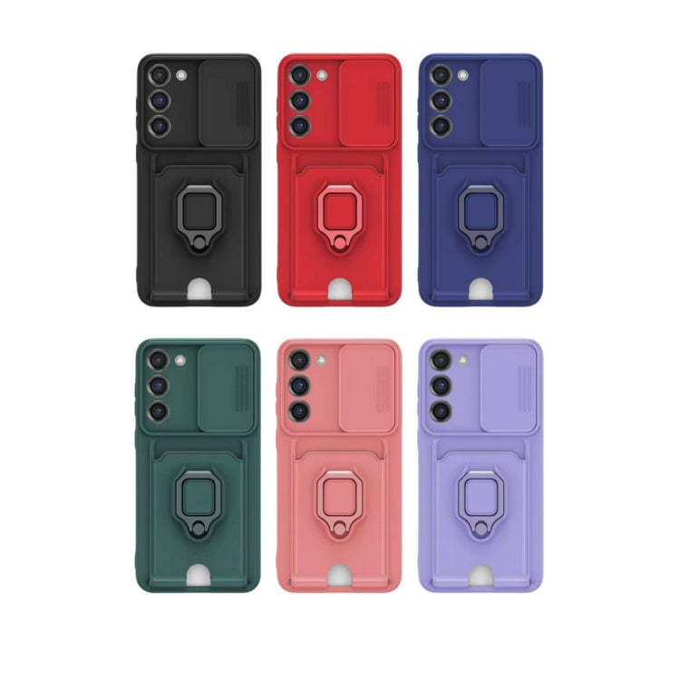 For Samsung Galaxy A16 Sliding Camshield Magnetic Card Holder Silicone Phone Case