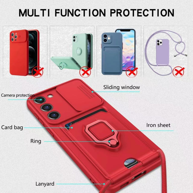 For Samsung Galaxy A26 5G Sliding Camshield Magnetic Card Holder Silicone Phone Case