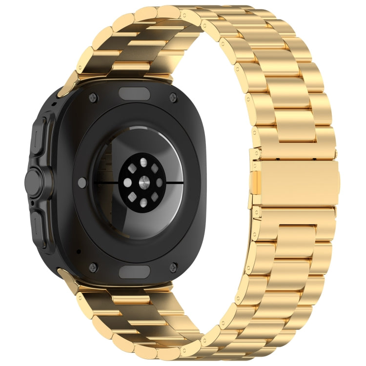 For Samsung Galaxy Watch Ultra 47mm Three Beads Stainless Steel Metal Watch Band