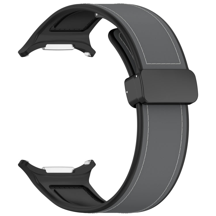 For Samsung Galaxy Watch Ultra 47mm Magnetic Folding Buckle Silicone Leather Watch Band