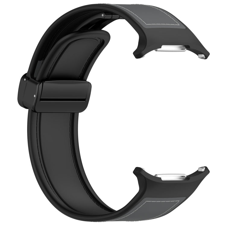 For Samsung Galaxy Watch Ultra 47mm Magnetic Folding Buckle Silicone Leather Watch Band