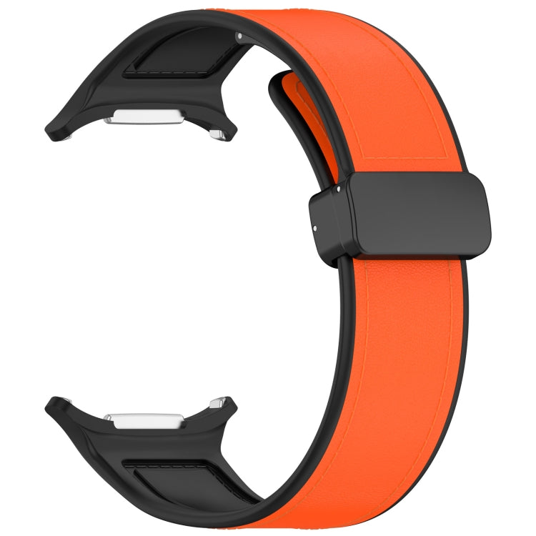 For Samsung Galaxy Watch Ultra 47mm Magnetic Folding Buckle Silicone Leather Watch Band