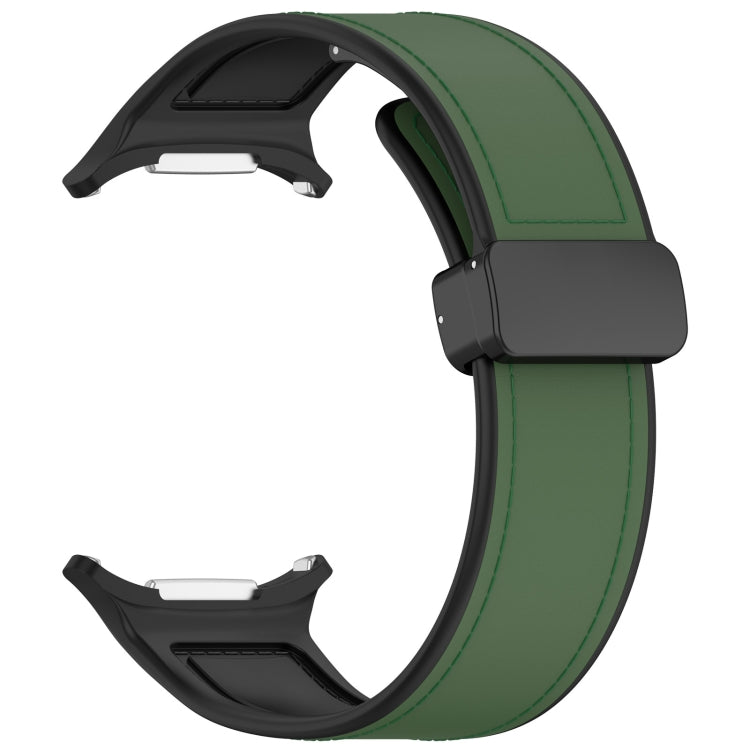 For Samsung Galaxy Watch Ultra 47mm Magnetic Folding Buckle Silicone Leather Watch Band