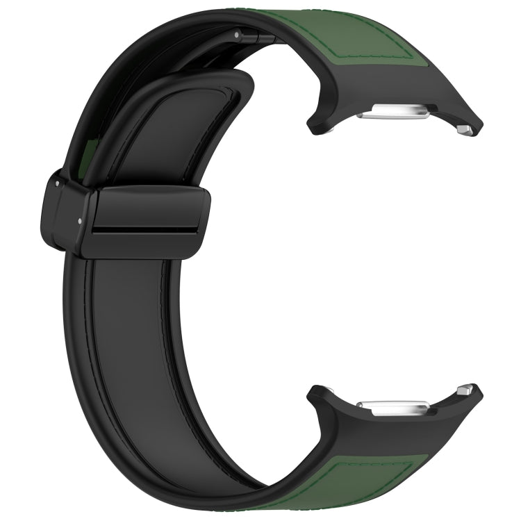 For Samsung Galaxy Watch Ultra 47mm Magnetic Folding Buckle Silicone Leather Watch Band