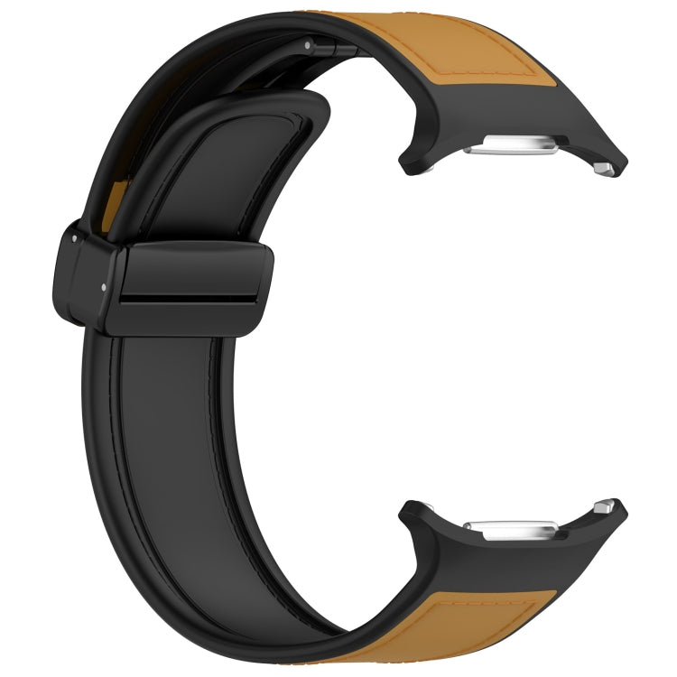 For Samsung Galaxy Watch Ultra 47mm Magnetic Folding Buckle Silicone Leather Watch Band