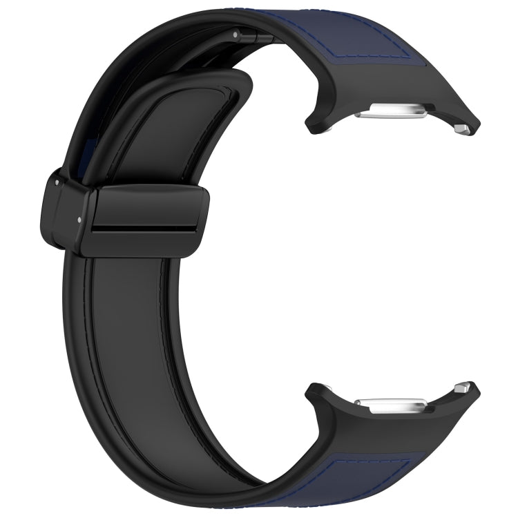 For Samsung Galaxy Watch Ultra 47mm Magnetic Folding Buckle Silicone Leather Watch Band