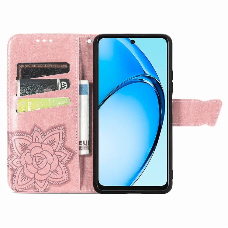 For OPPO A60 Butterfly Love Flower Embossed Leather Phone Case